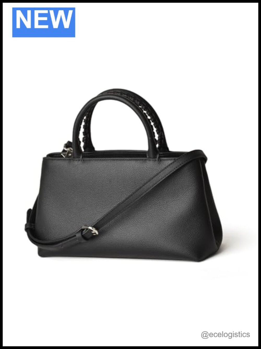 Full Grained Leather Mini Tote Bag with Top Handle & Crossbody Strap